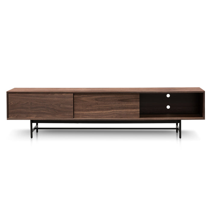 CTV6051-KD 2.1m Walnut Wooden TV Entertainment Unit - Black legs