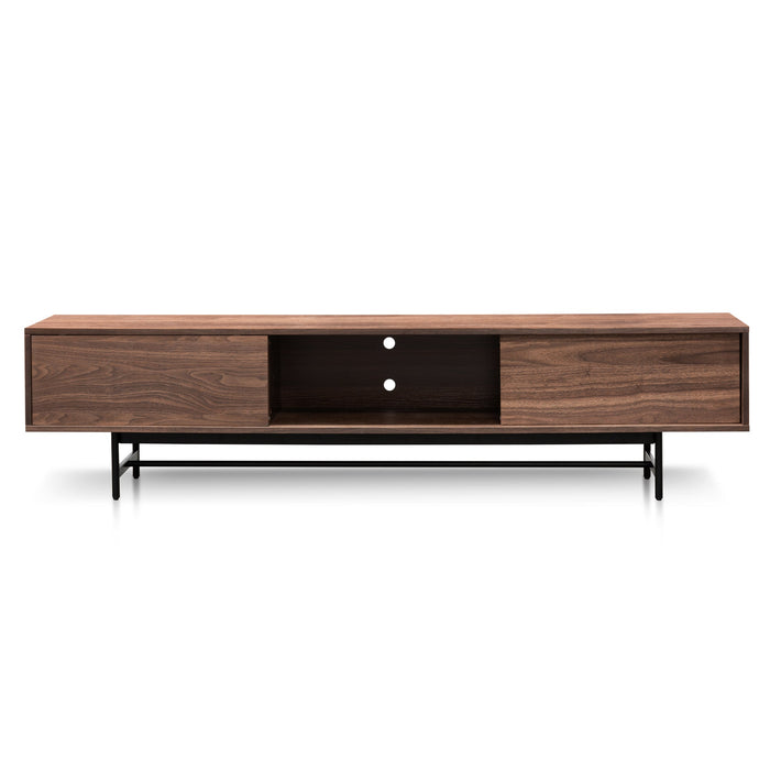 CTV6051-KD 2.1m Walnut Wooden TV Entertainment Unit - Black legs