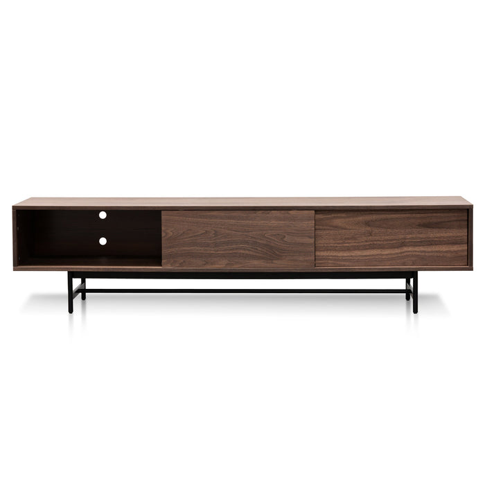 CTV6051-KD 2.1m Walnut Wooden TV Entertainment Unit - Black legs