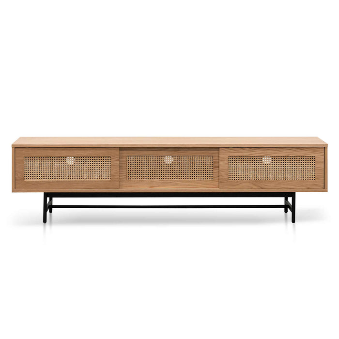 CTV6406-KD 2m Natural Oak TV Entertainment Unit - Rattan Doors