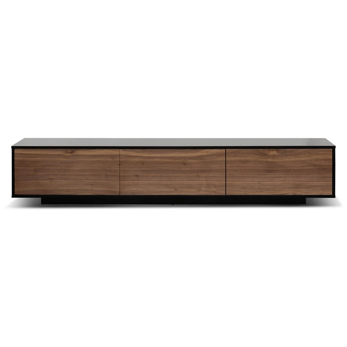 CTV6600-BB 2.3m Wooden Entertainment Unit - Black with Walnut Drawers