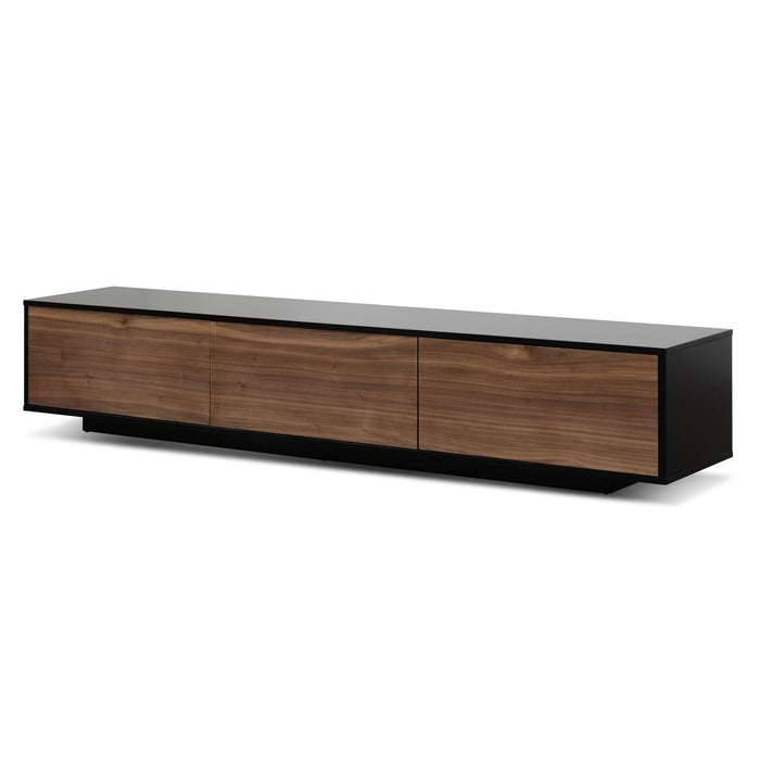 CTV6600-BB 2.3m Wooden Entertainment Unit - Black with Walnut Drawers