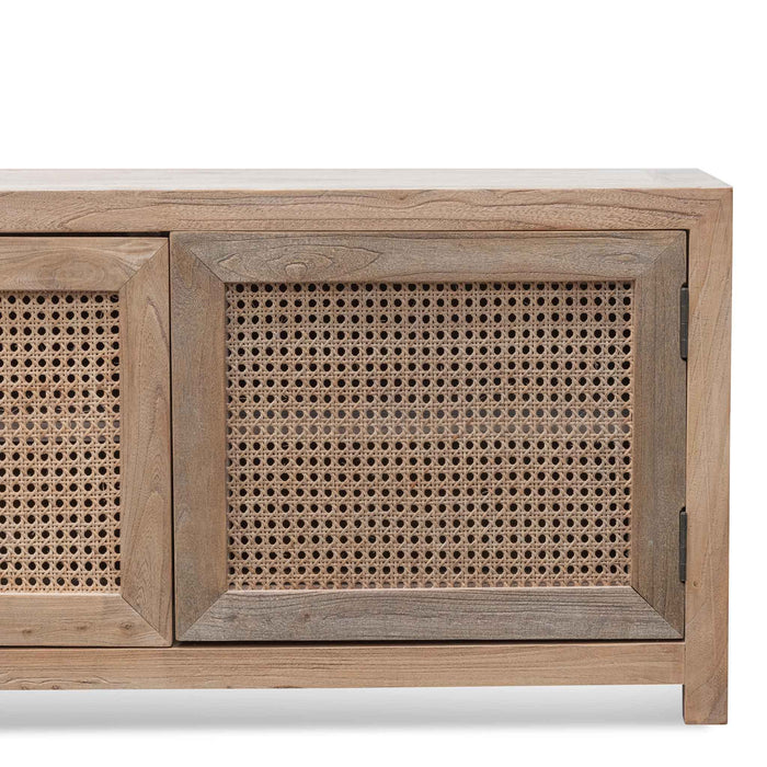 CTV6700 2m TV Entertainment Unit - Natural with Rattan Doors