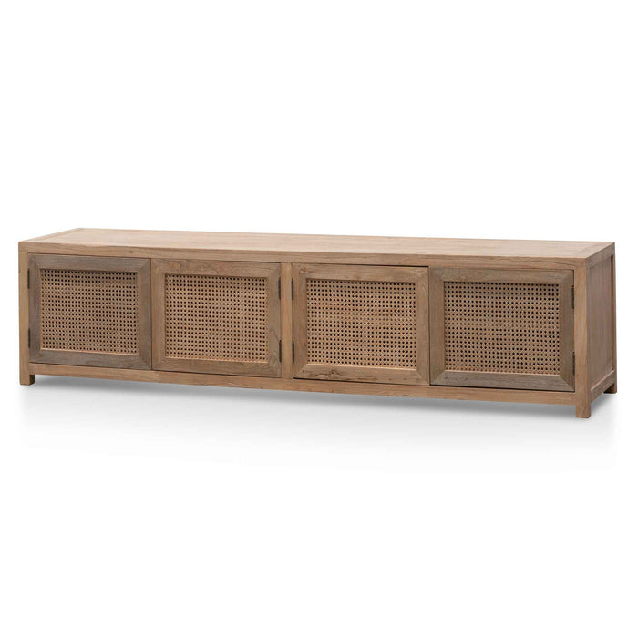 CTV6700 2m TV Entertainment Unit - Natural with Rattan Doors