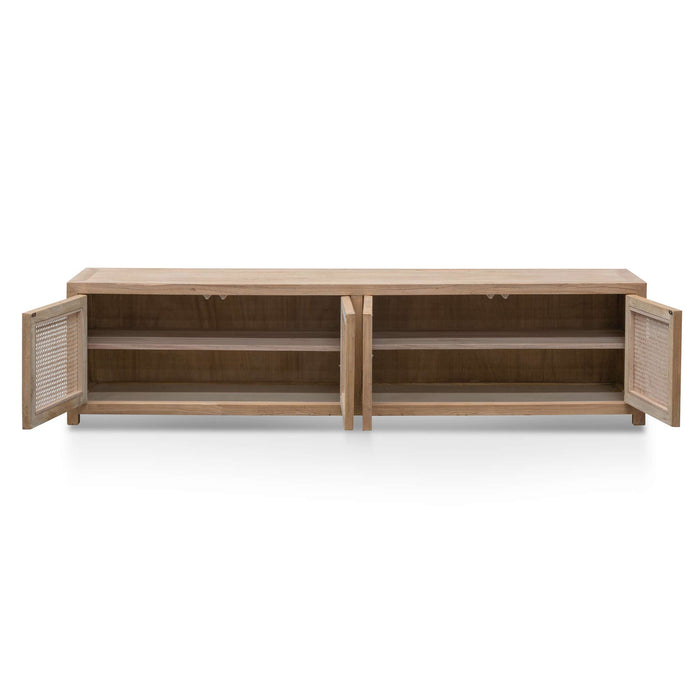 CTV6700 2m TV Entertainment Unit - Natural with Rattan Doors