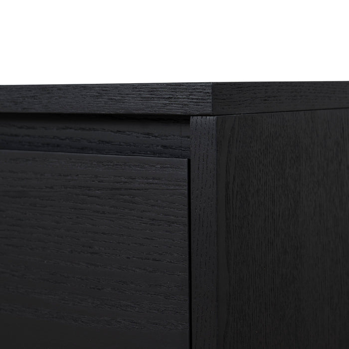 Letty-V 2.3m Wooden Entertainment Unit - Full Black