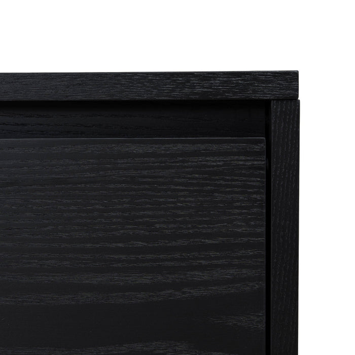 Letty-V 2.3m Wooden Entertainment Unit - Full Black