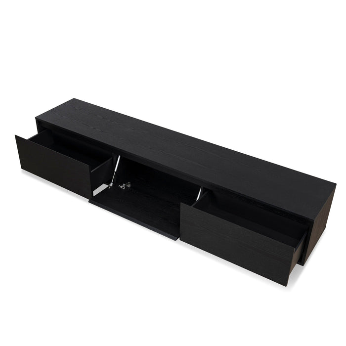 Letty-V 2.3m Wooden Entertainment Unit - Full Black