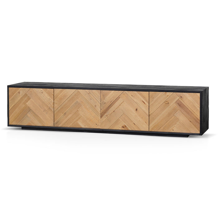 CTV6754-NI 2.1m Wooden TV Entertainment Unit - Natural - Rustic Black