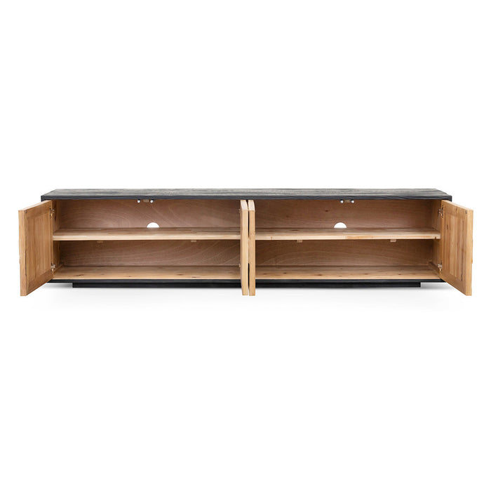 CTV6754-NI 2.1m Wooden TV Entertainment Unit - Natural - Rustic Black