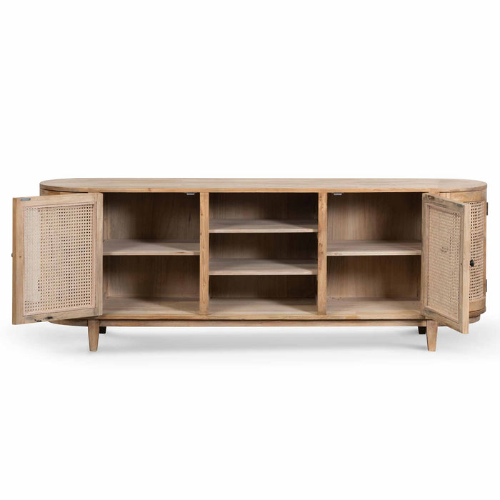 CDT6768 2.1m Sideboard Unit - Natural with Rattan Doors