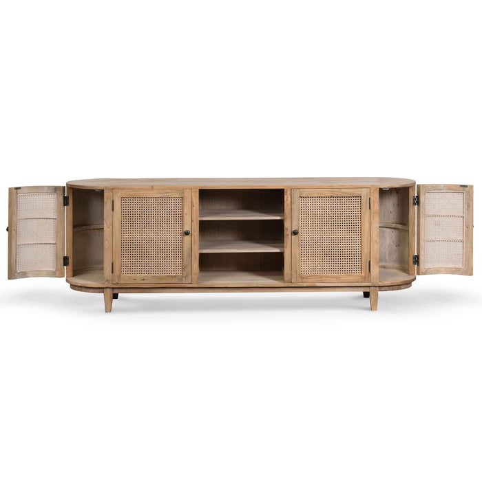 CDT6768 2.1m Sideboard Unit - Natural with Rattan Doors