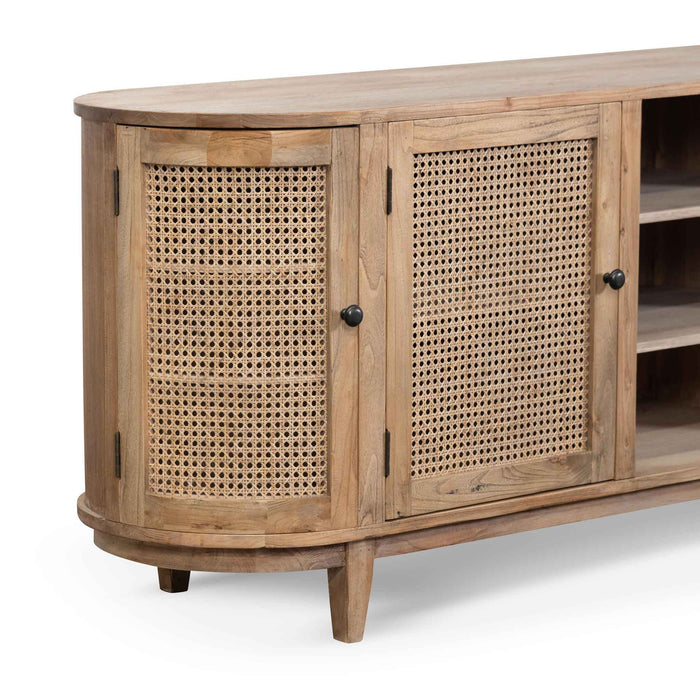 CDT6768 2.1m Sideboard Unit - Natural with Rattan Doors