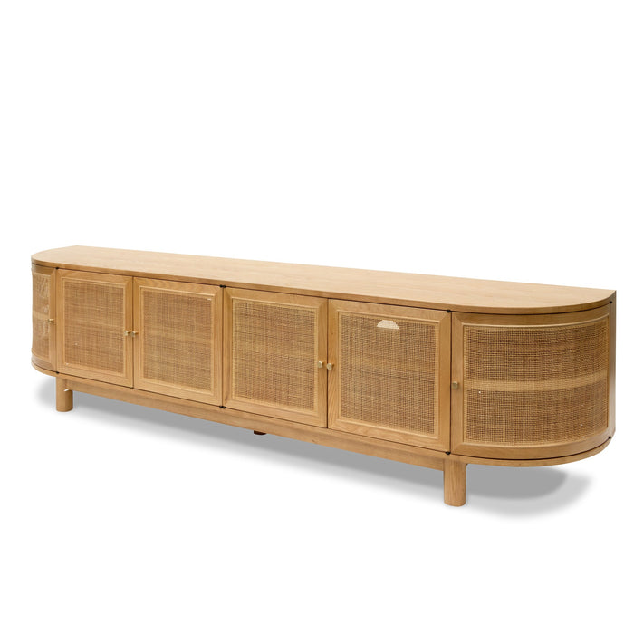 CTV8192-NI 2.2m Rattan Doors TV Entertainment unit - Natural