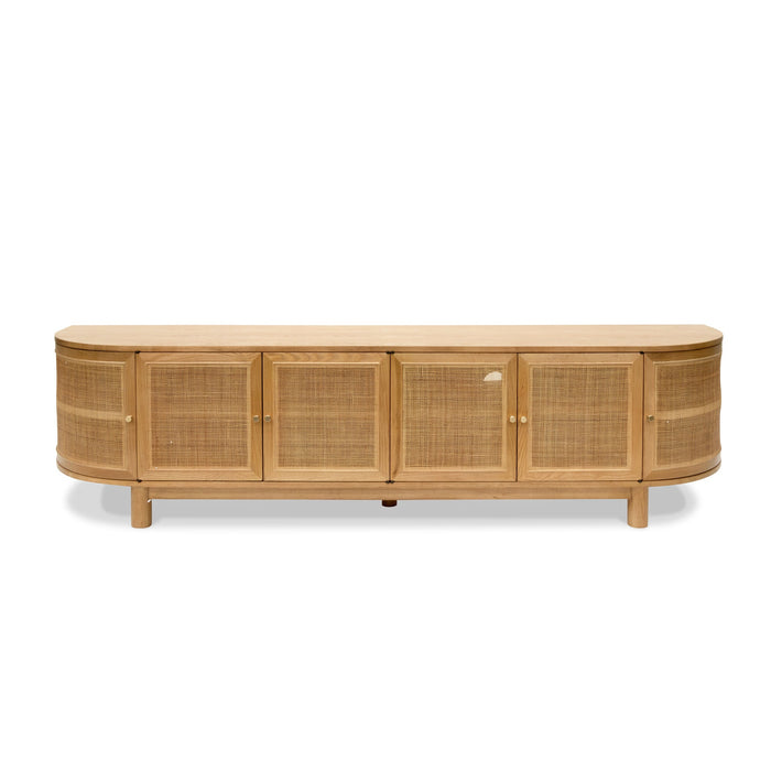 CTV8192-NI 2.2m Rattan Doors TV Entertainment unit - Natural