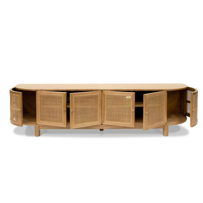 CTV8192-NI 2.2m Rattan Doors TV Entertainment unit - Natural