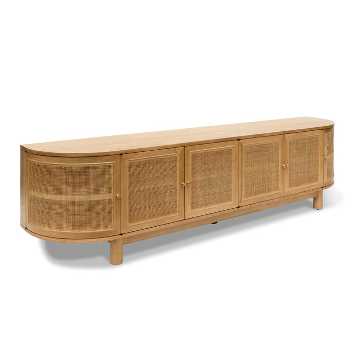 CTV8192-NI 2.2m Rattan Doors TV Entertainment unit - Natural