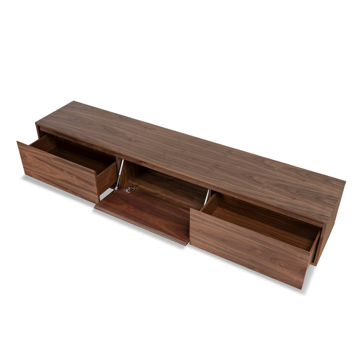 Letty-V 2.3m Wooden TV Entertainment Unit - Walnut
