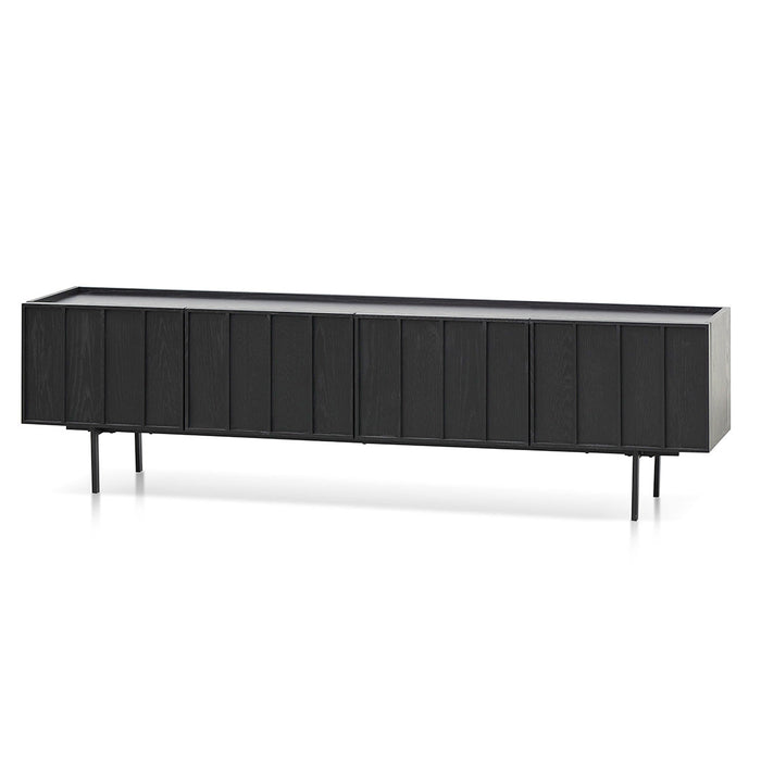 CTV8446-KD 2m Wooden TV Entertainment Unit - Full Black