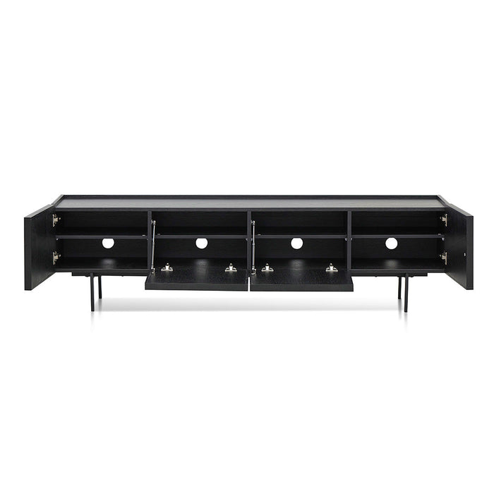 CTV8446-KD 2m Wooden TV Entertainment Unit - Full Black