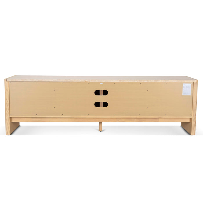 CTV8737-KK 2.1m Travertine Top TV Entertainment Unit - Creme Ash