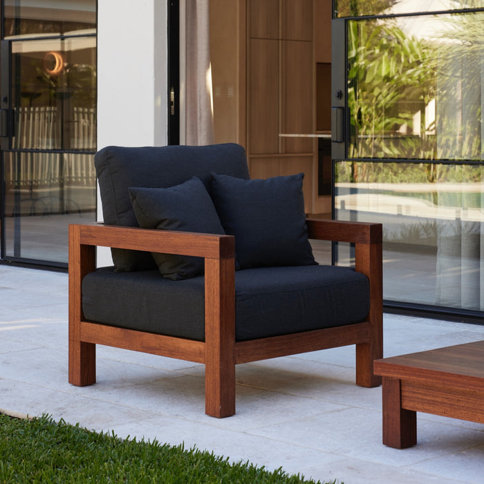 Cali Teak Armchair - Coal