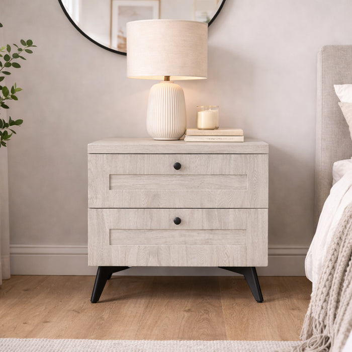 Bayville 2 Drawer Bedside Table