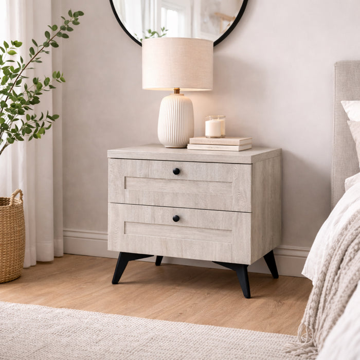 Bayville 2 Drawer Bedside Table