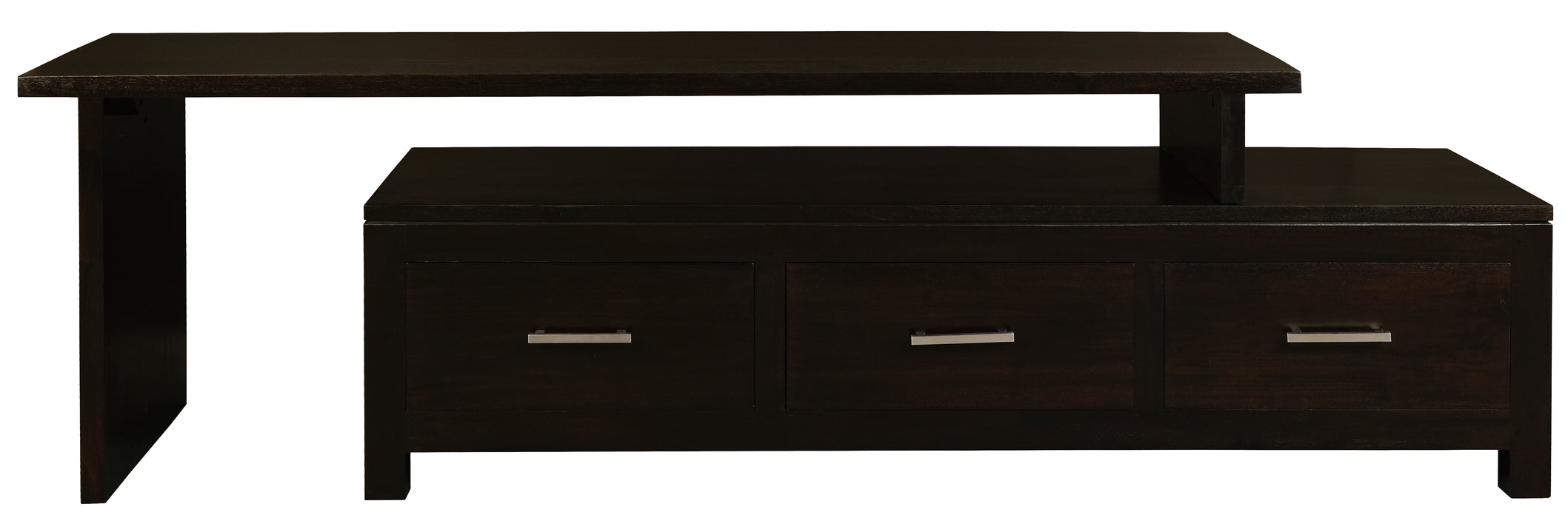 Paris 3 Drawer Extendable Entertainment Unit (Chocolate)
