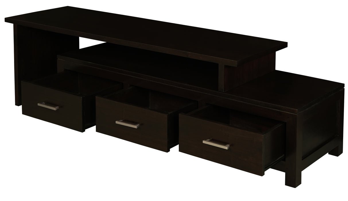 Paris 3 Drawer Extendable Entertainment Unit (Chocolate)