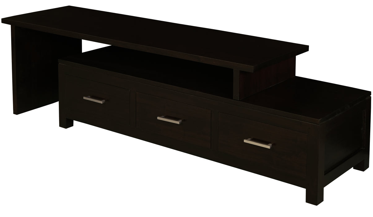 Paris 3 Drawer Extendable Entertainment Unit (Chocolate)