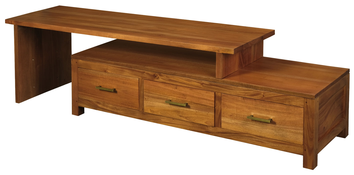 Paris 3 Drawer Extendable Entertainment Unit (Light Pecan)