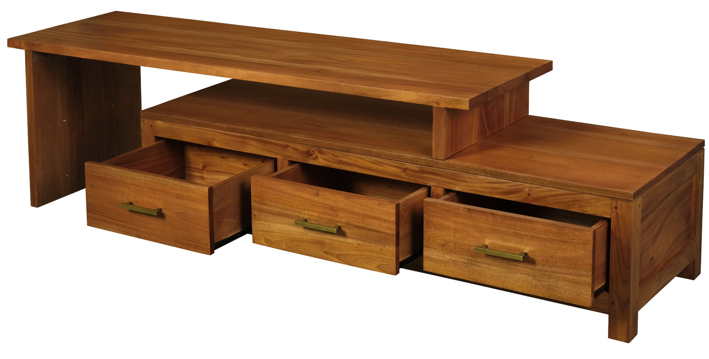 Paris 3 Drawer Extendable Entertainment Unit (Light Pecan)