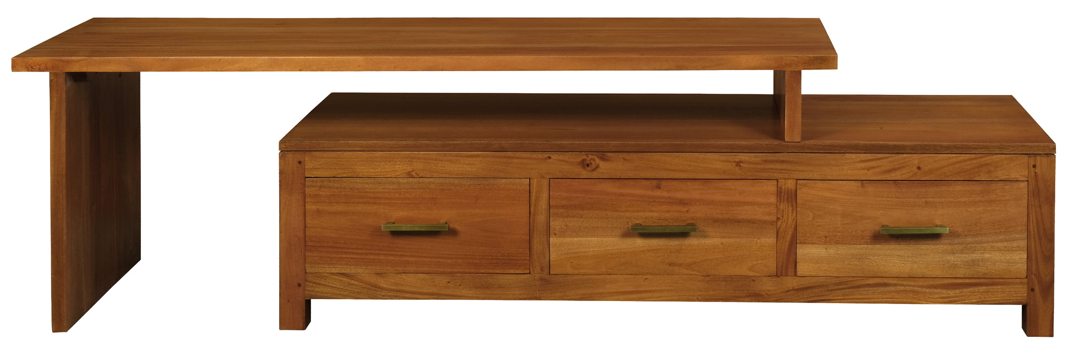 Paris 3 Drawer Extendable Entertainment Unit (Light Pecan)