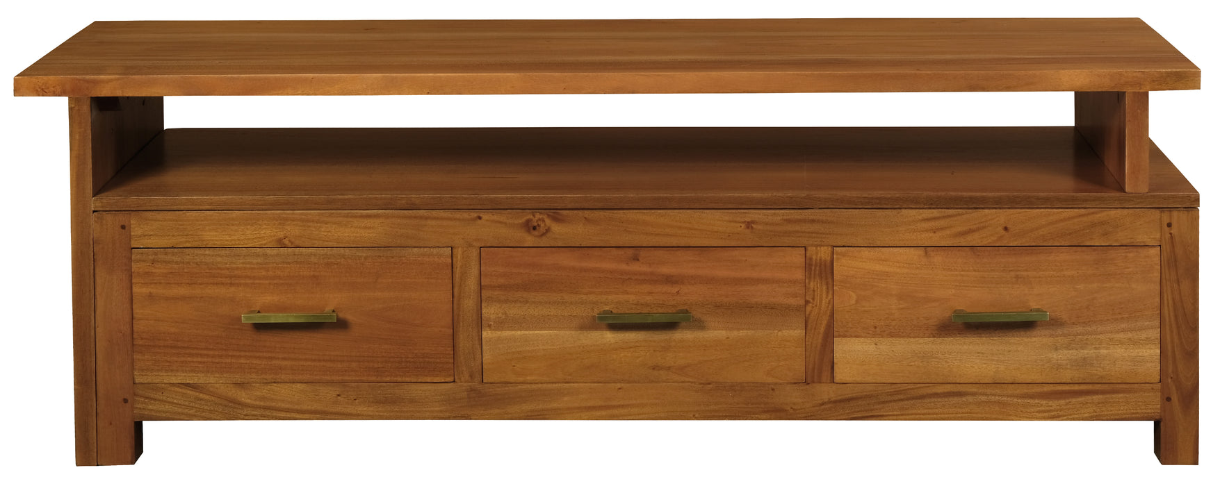 Paris 3 Drawer Extendable Entertainment Unit (Light Pecan)