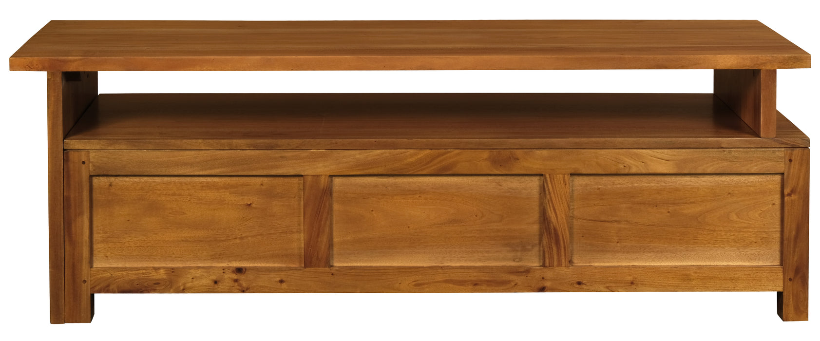 Paris 3 Drawer Extendable Entertainment Unit (Light Pecan)