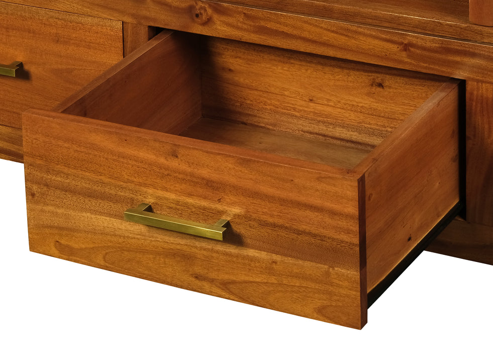 Paris 3 Drawer Extendable Entertainment Unit (Light Pecan)