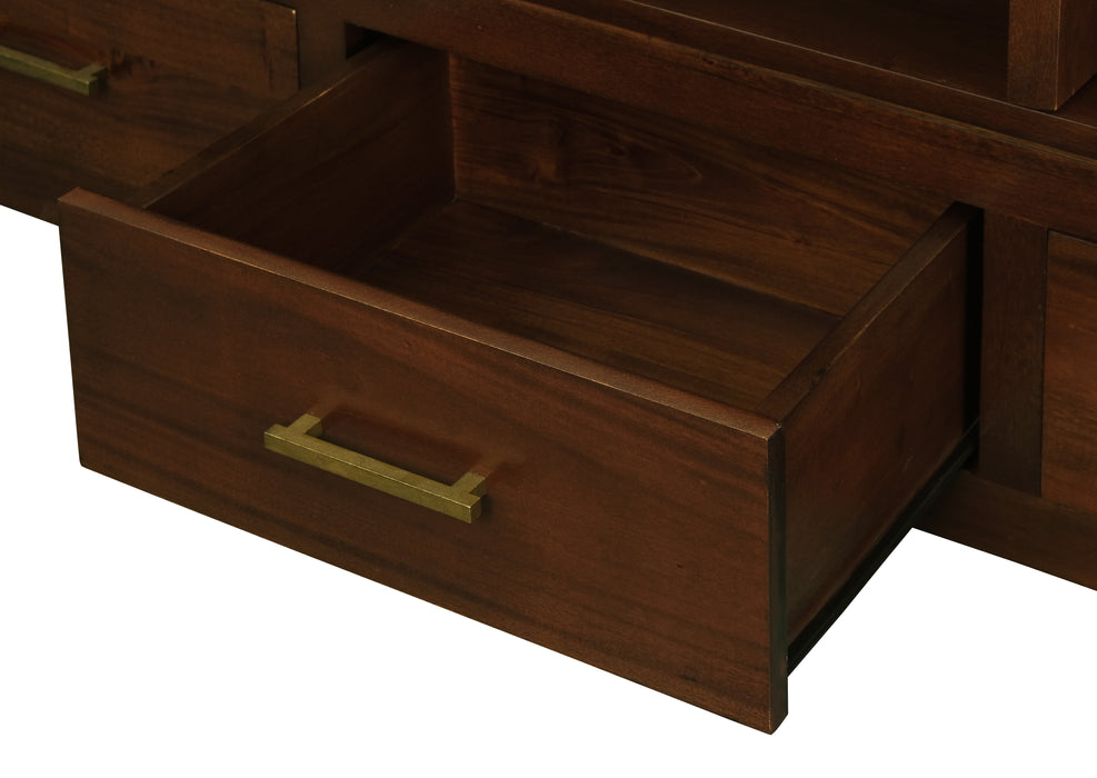 Paris 3 Drawer Extendable Entertainment Unit (Mahogany)