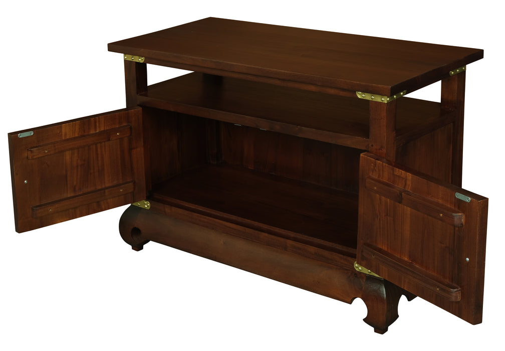 Dynasty 2 Door Chinese TV Unit (Mahogany)