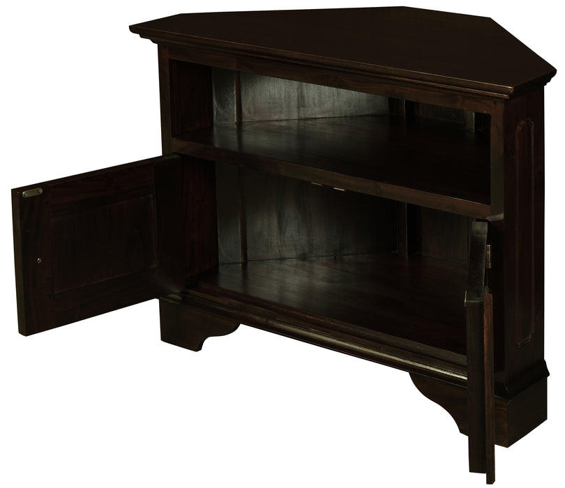 Tasmania 2 Door Corner TV Stand (Chocolate)