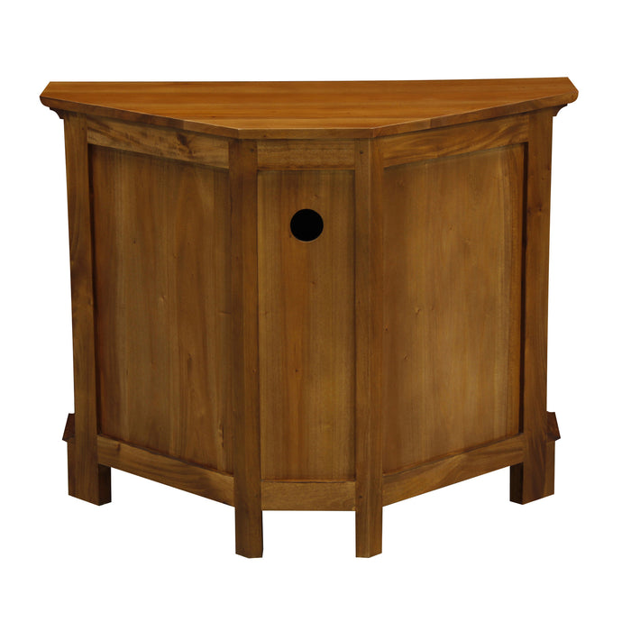 Tasmania 2 Door Corner TV Stand (Light Pecan)