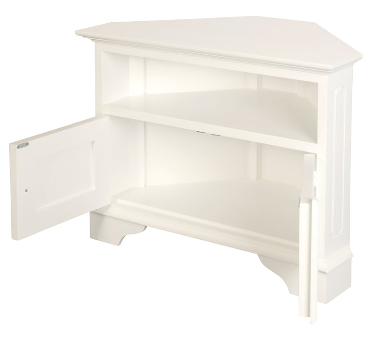 Tasmania 2 Door Corner TV Stand (White)