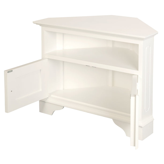 Tasmania 2 Door Corner TV Stand (White)
