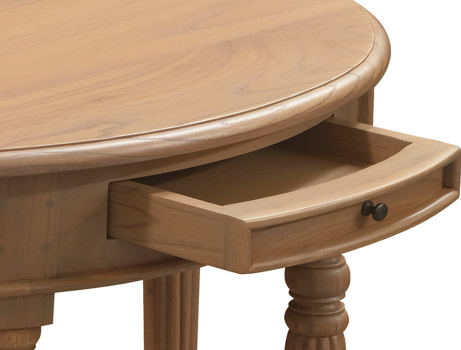 Nueva Solid White Cedar Turn Leg Half Round Sofa Table (Natural)