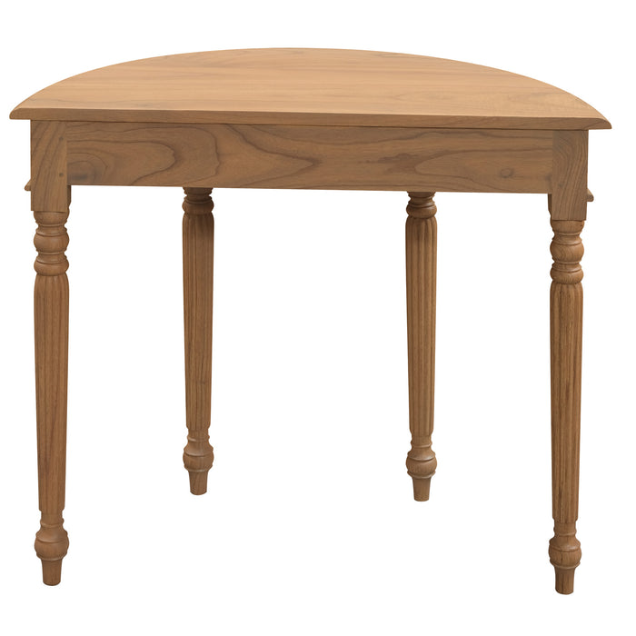 Nueva Solid White Cedar Turn Leg Half Round Sofa Table (Natural)