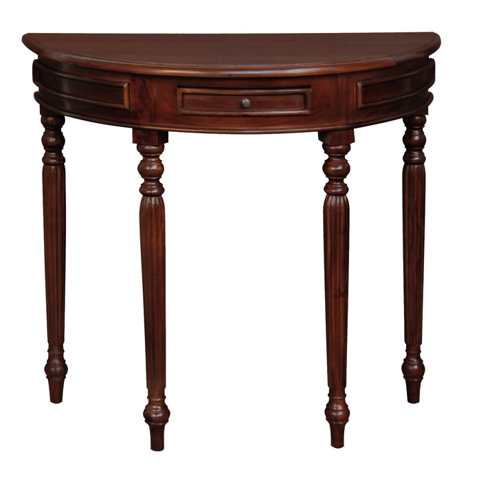 Nueva Solid Mahogany Turn Leg Half Round Sofa Table (Mahogany)