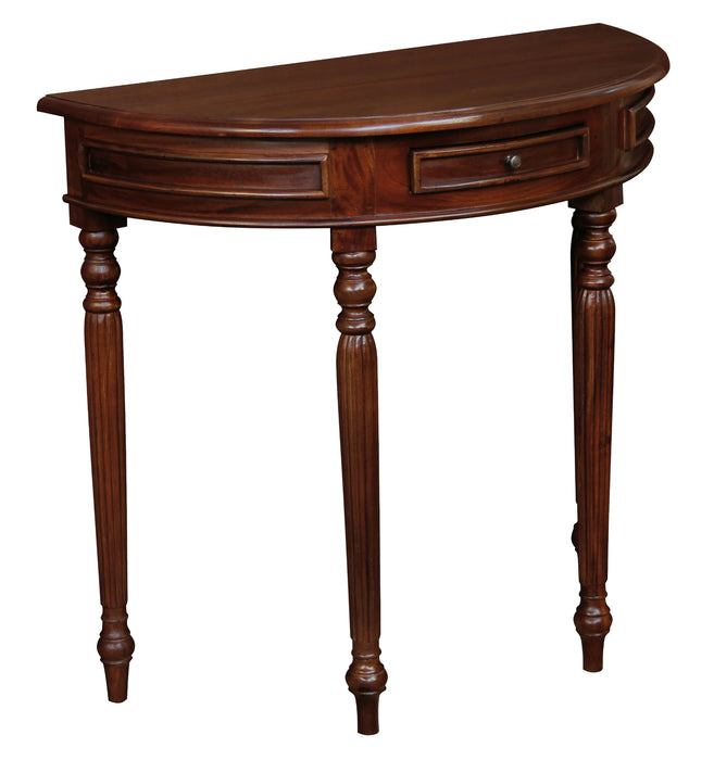 Nueva Solid Mahogany Turn Leg Half Round Sofa Table (Mahogany)