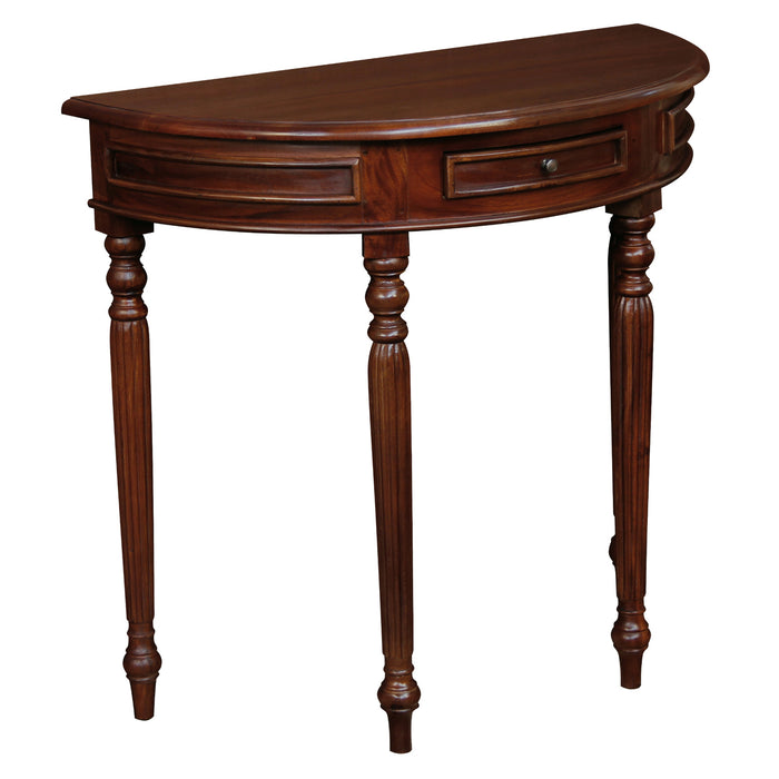 Nueva Solid Mahogany Turn Leg Half Round Sofa Table (Mahogany)