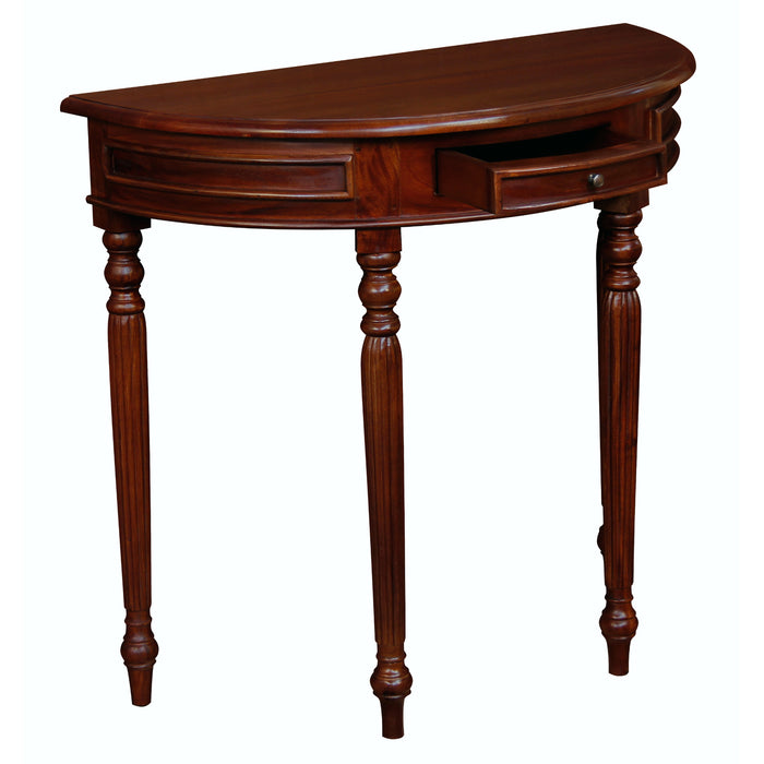 Nueva Solid Mahogany Turn Leg Half Round Sofa Table (Mahogany)