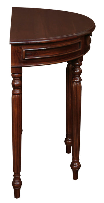 Nueva Solid Mahogany Turn Leg Half Round Sofa Table (Mahogany)